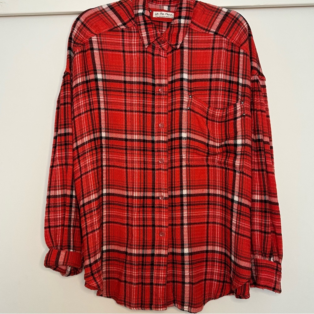 We the Free Red Plaid‎ Shirt flannel